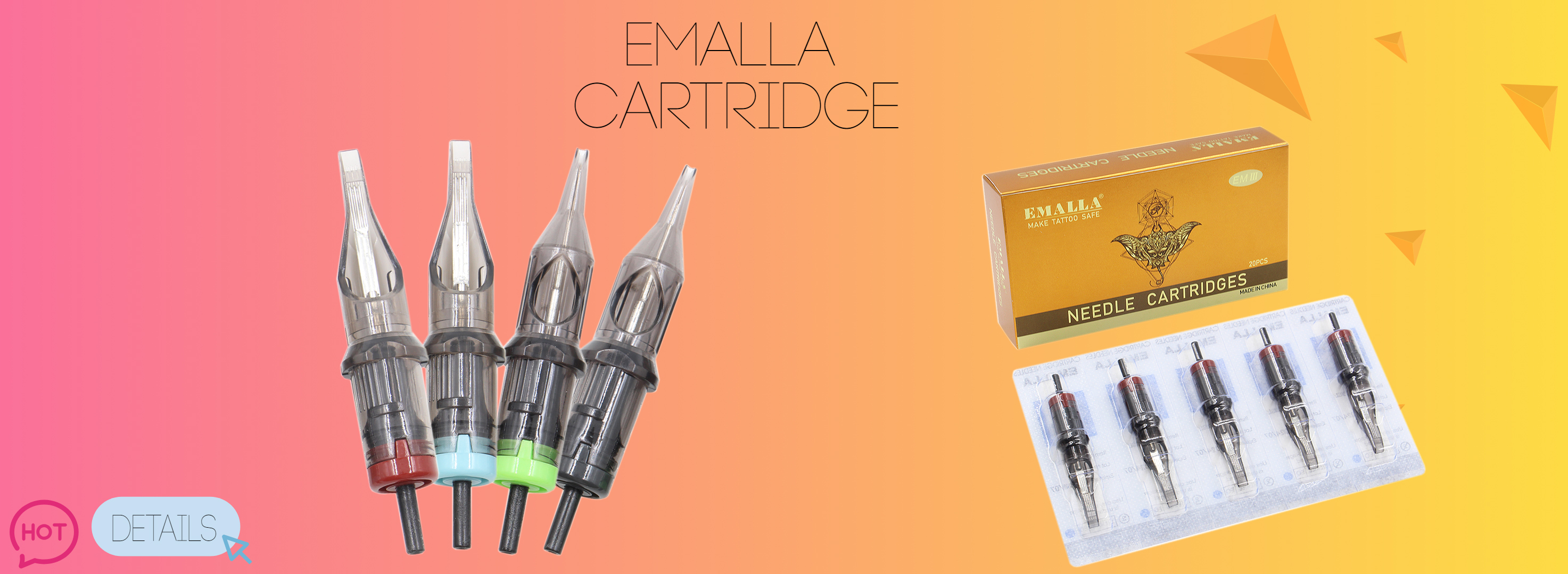 EMALLA Eliot Premium Needle Cartridges - 6x3 Stipple Shader Long Taper 5.5  #35 - Protat